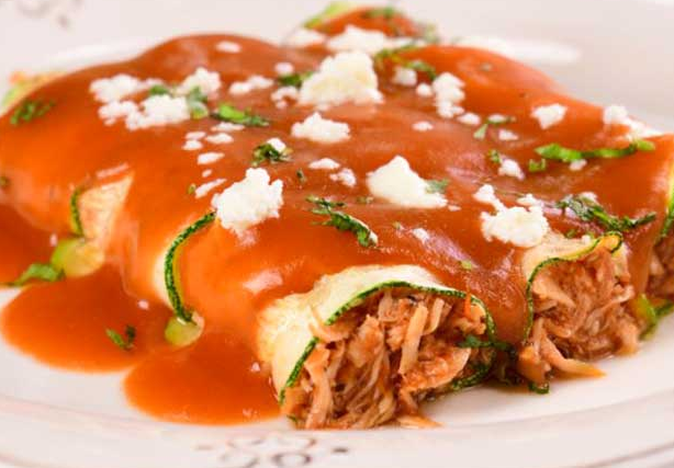 Enchiladas de Calabaza con Pollo